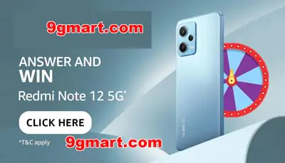 Win Redmi 12 5G Smartphone Amazon Quiz Answers 9gmart.com online shopping offers